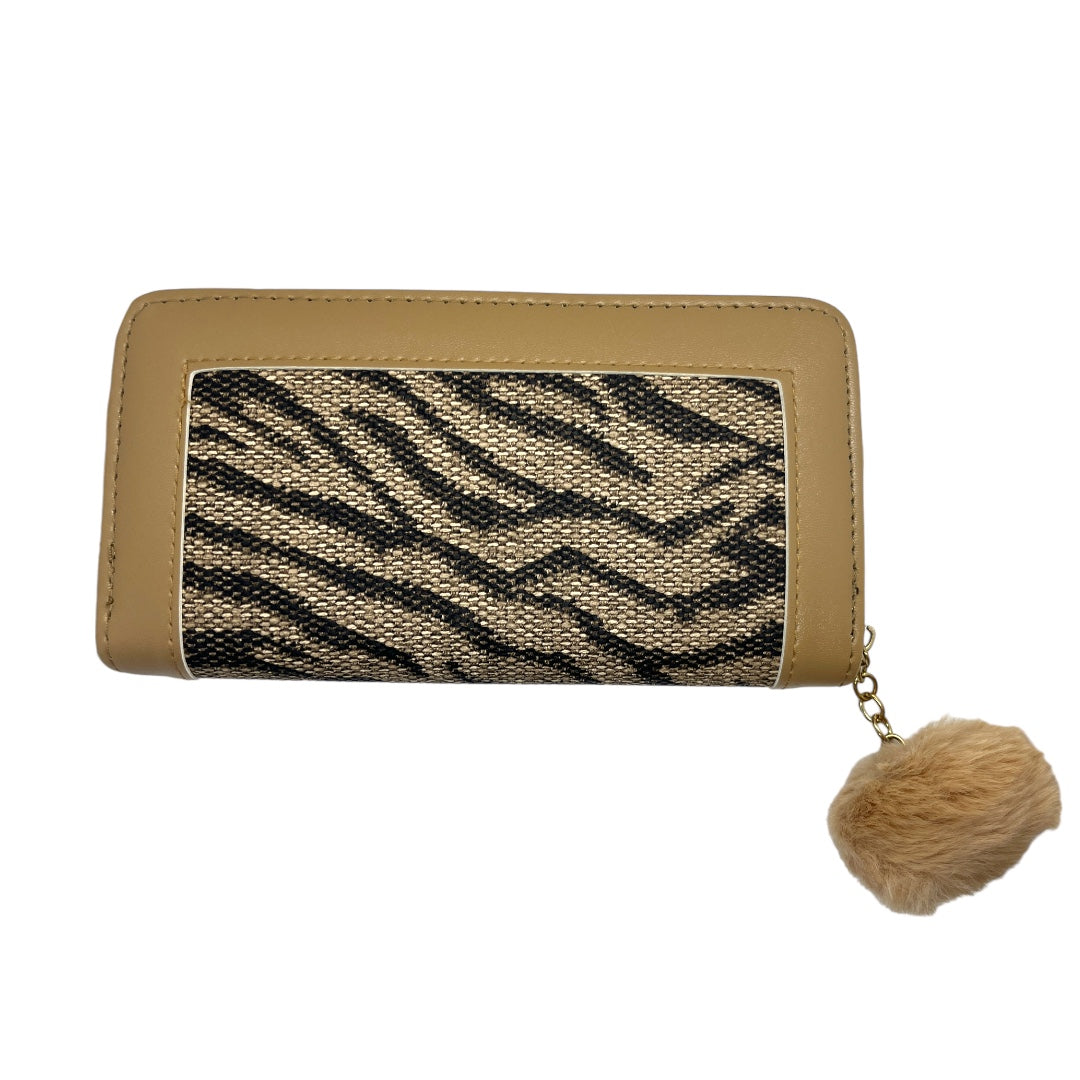 LADIES FASHION : POM POM LADIES WALLET BEIGE