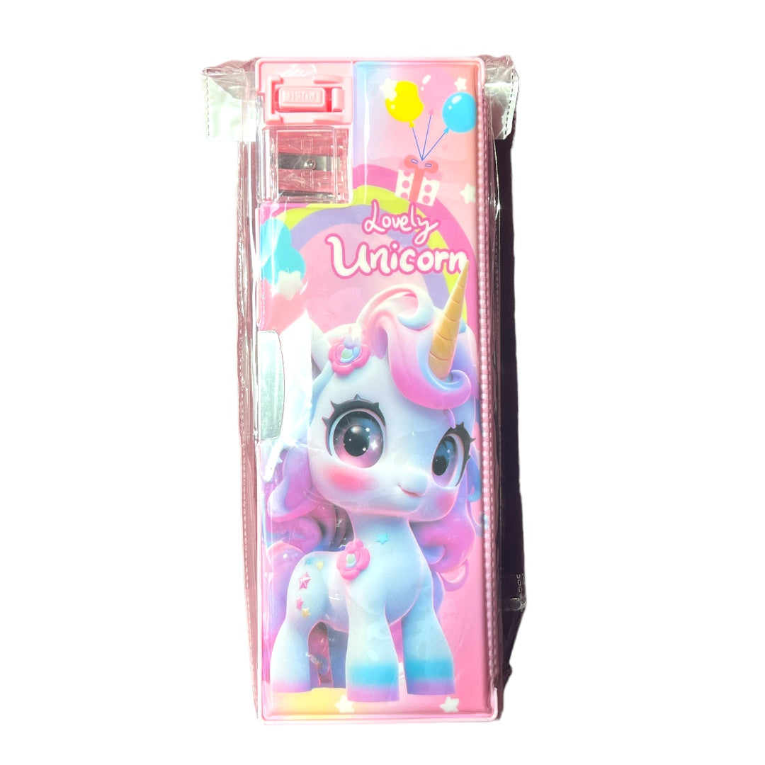 STATIONARY :  UNICORN KIDS PENCIL BOX MULTIFUNCTIONAL