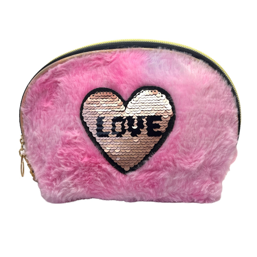 BAGS & BACKPACKS: FLUFFY PHONE AND MAKEUP PASTEL POUCHES