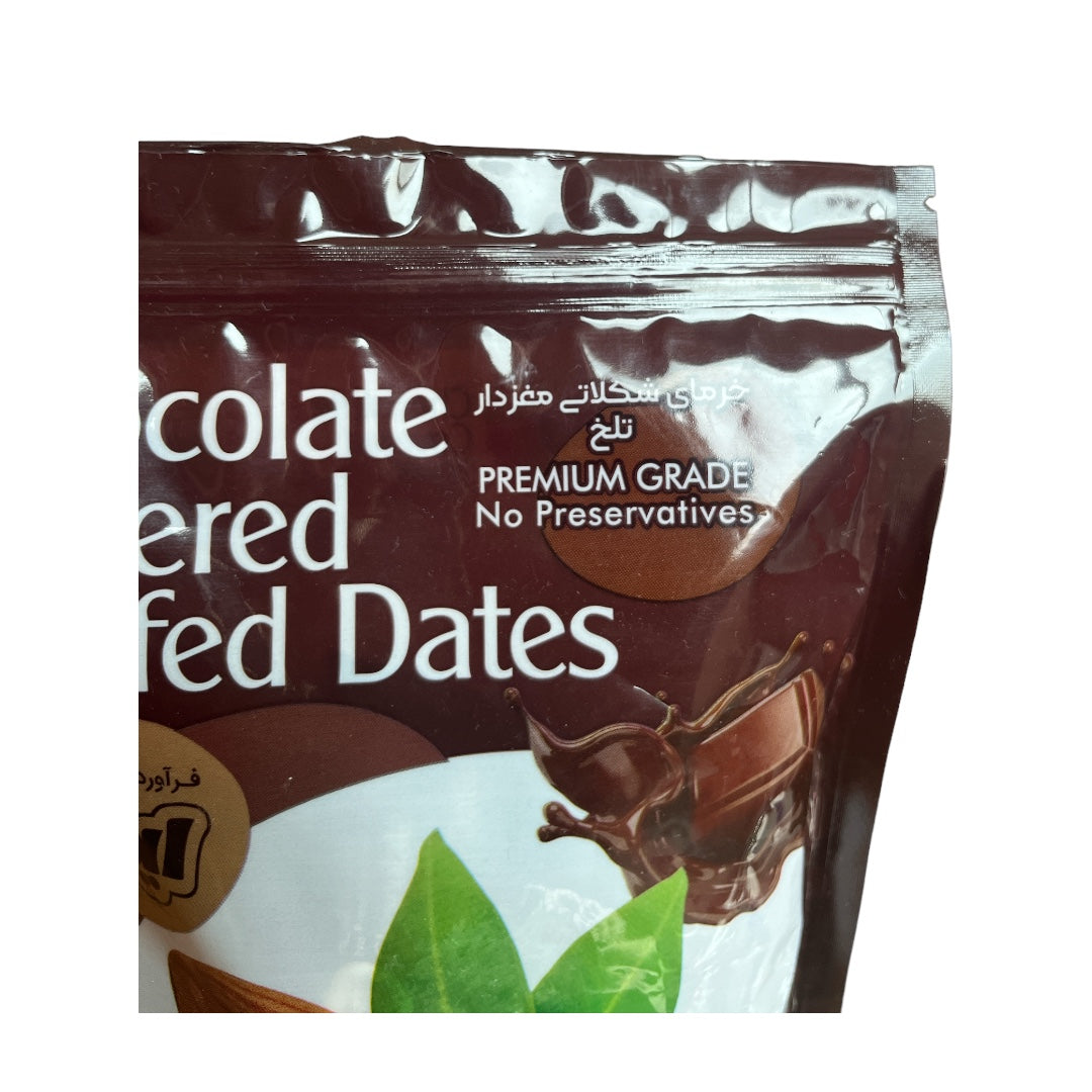 X. PREMIUM GROCERIES : DARK CHOCOLATE COVERED STUFFED DATES WITH WALNUTS AND ALMONDS 250G